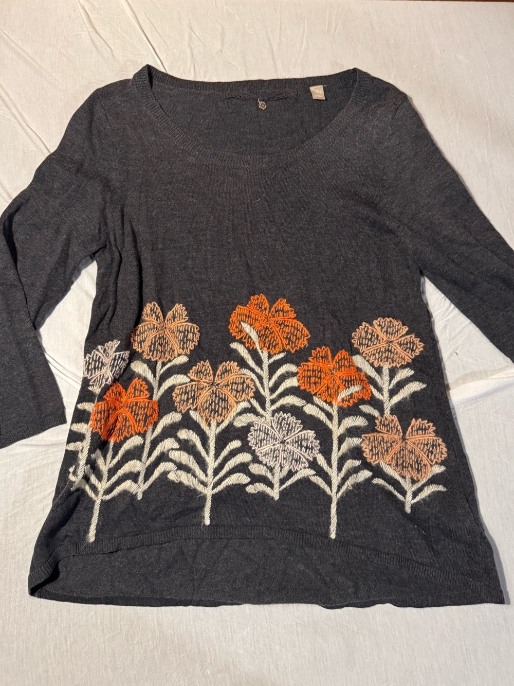Knitted & Knotted Anthropologie Floral Sweater XS Petite